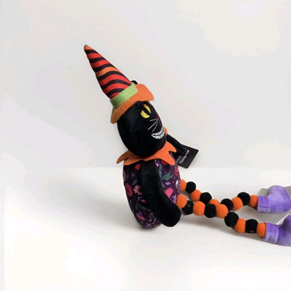 Halloween Plush Vintage Style Grinning Sitting Cat 18" Tabletop Decor - Picture 4 of 6